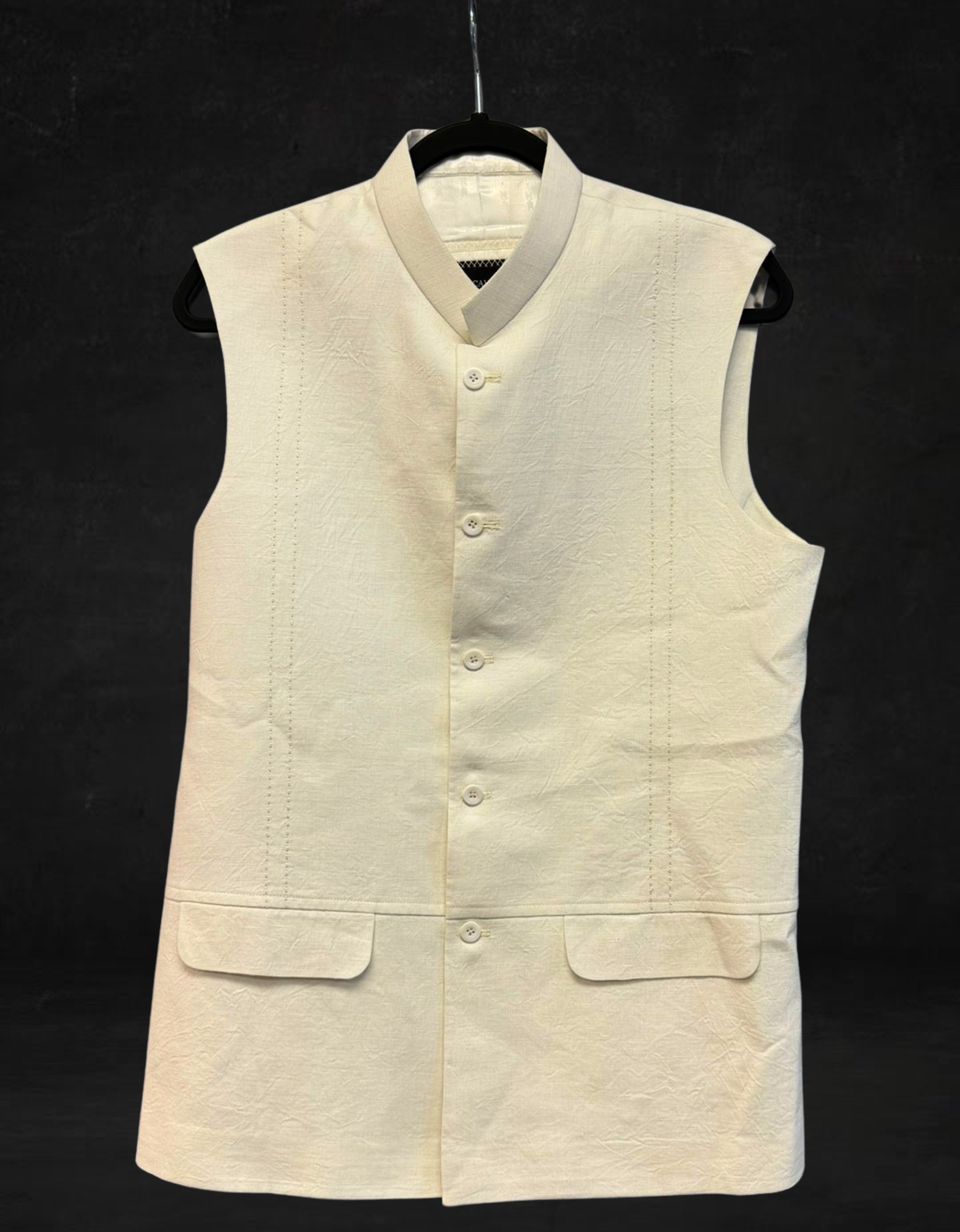 Plain white waist coat