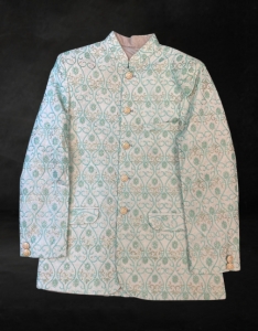Kids prince coat light ferozi with embroidery.