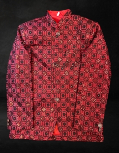 Kids prince coat. Maroon with black embroidery.